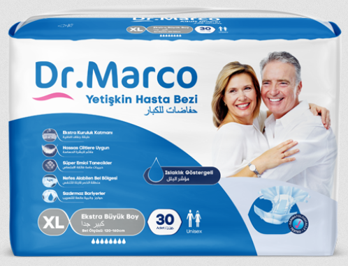 Підгузники для дорослих Dr.Marco, розмір XL (охоплення талії: 120-160 cm), 30 шт/уп